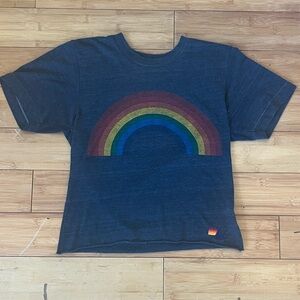 Aviator Nation Blue Rainbow Tee Shirt